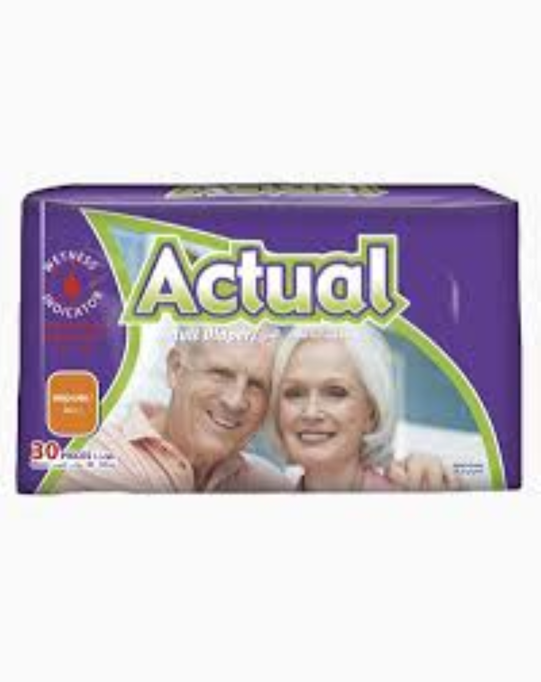 ACTUAL ADULT DIAPER MEDIUM 12X8'S